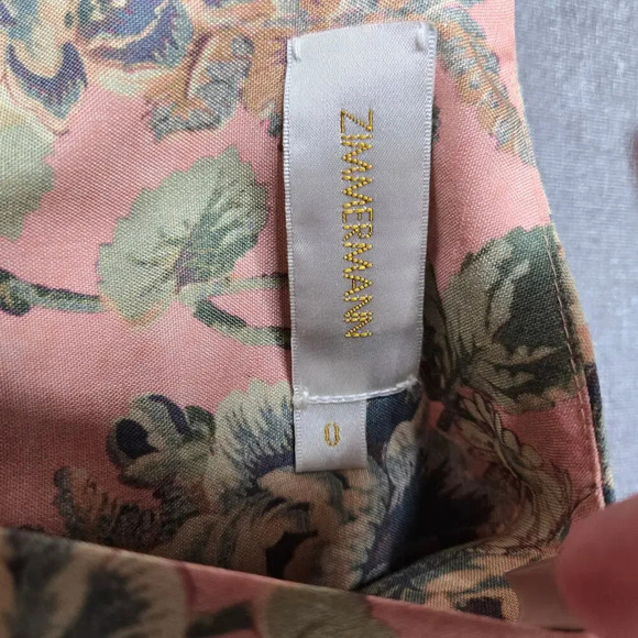 Zimmermann Tempest Lace Up Dress Pink Floral Size: 0 - Picture 8 of 9